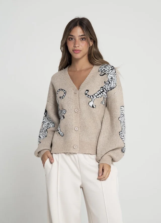 Cardigan leopardos 