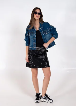 Campera denim full tachas  - Vista 1