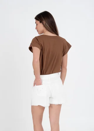 Short denim B&W strass - Vista 4