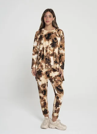 Remeron modal soft estampado irregular tajos delanteros - Vista 1