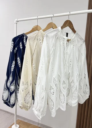 Blusa calada manga bombe  - Vista 6