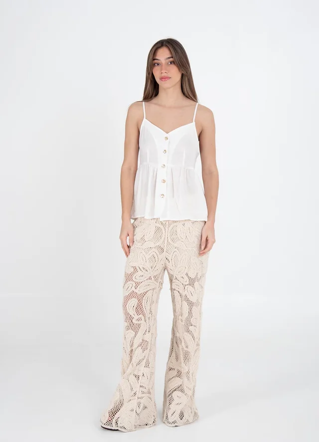 Musculosa con boton dorado