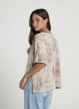 Remera morley estampada con tajos  - Vista 4