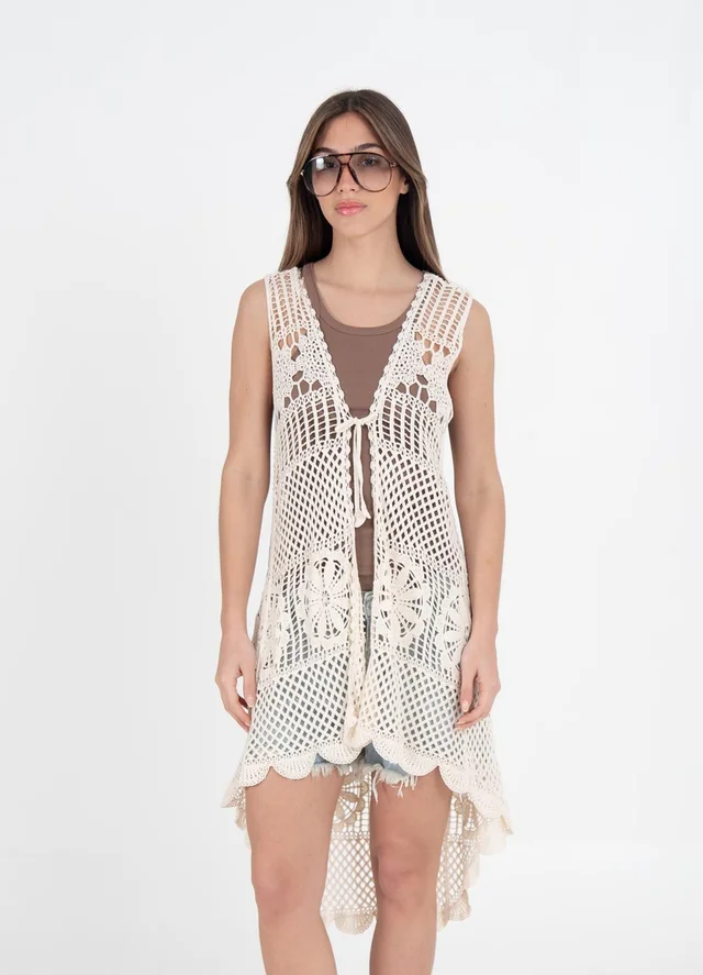Chaleco irregular crochet 