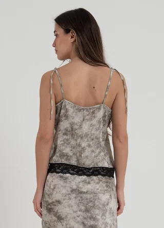 Musculosa saten para atar lencera - Vista 5