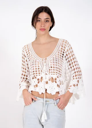 Blusa tejida con cordon  - Vista 4