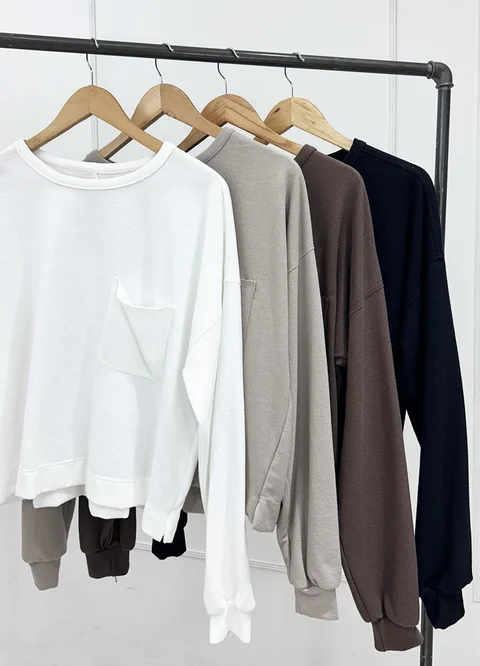 Buzo tejido rustico con bolsillo 