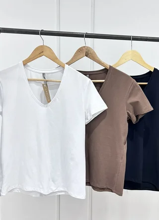 Remera basica escote V  - Vista 4
