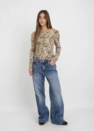 Sweater cuello bote print  - Vista 1