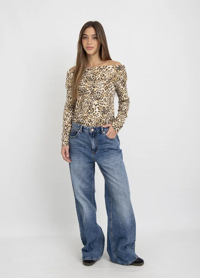 Sweater cuello bote print 