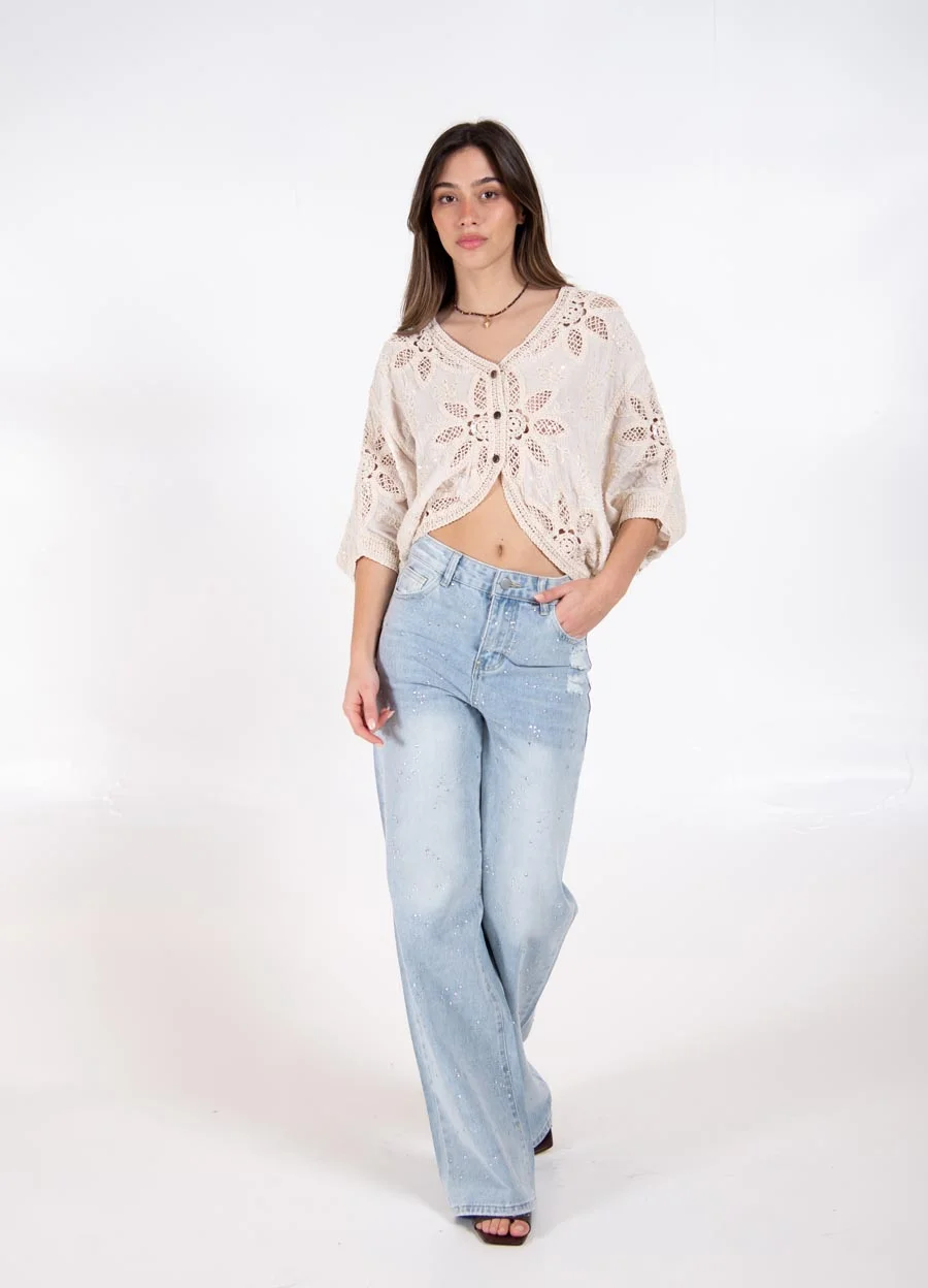 Jean full strass 