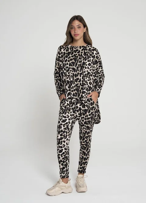 Babucha modal soft batik/print con dobladillo