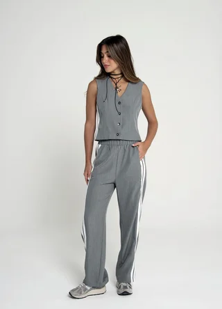 Chaleco sastrero  con franja lateral - Vista 4