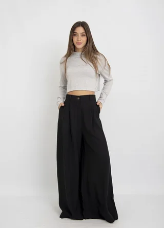 Polera de lanilla con lurex crop  - Vista 1