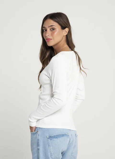 Remera rib escote redondo 