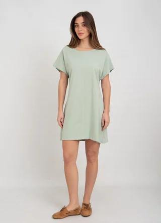 Vestido jersey corto con recorte  - Vista 1