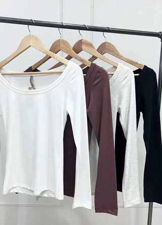 Remera m/larga jersey spandex escote U - Vista 5