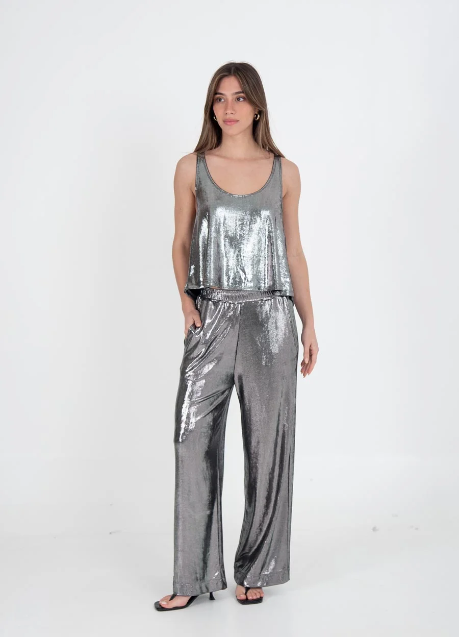 Pantalon metalizado 