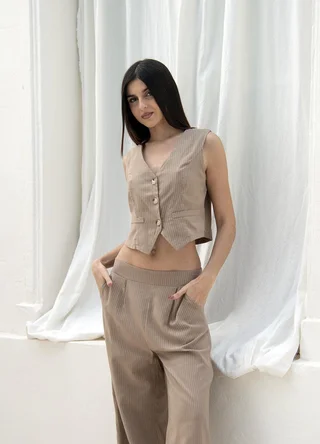 Chaleco rayado 3 botones  - Vista 1