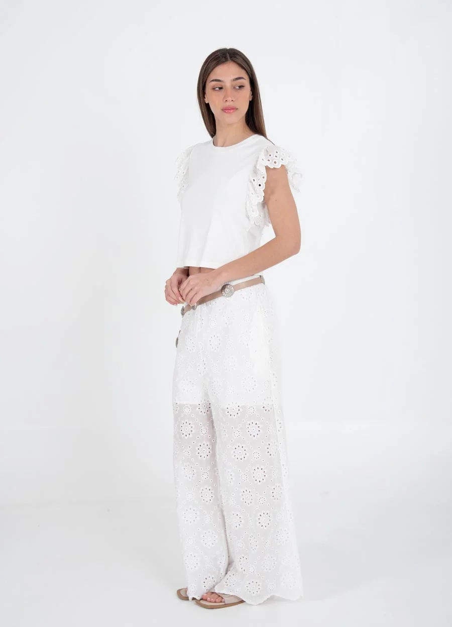 Pantalon broderie 