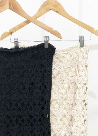 Falda crochet con cierre y flecos  - Vista 5