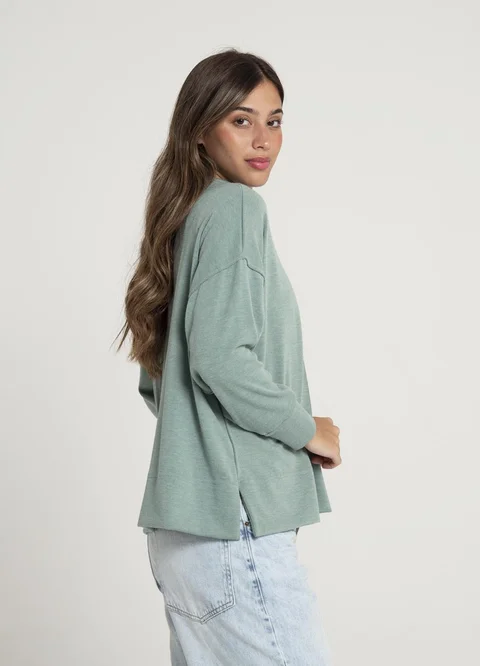 Buzo angora con alforza