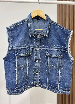 Chaleco denim full tachas  - Vista 6