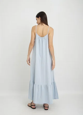 Vestido jersey flame con volado en  ruedo - Vista 3