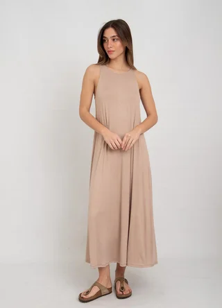 Vestido largo gota viscosa  - Vista 3