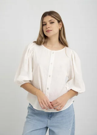 Camisa manga 3/4 algodon rustico  - Vista 2