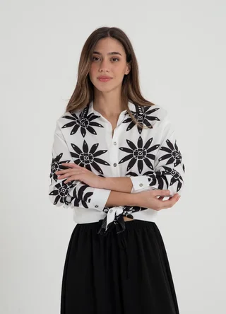 Camisa estampada hojas  - Vista 2