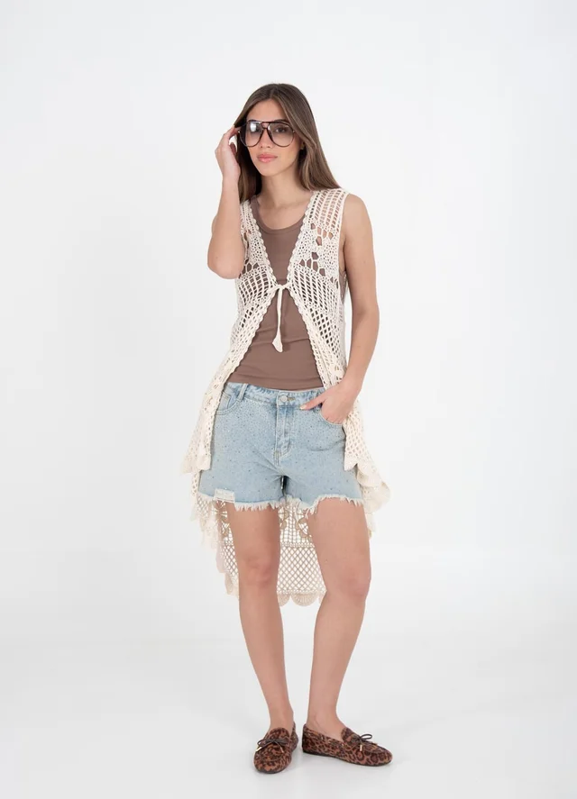 Chaleco irregular crochet 