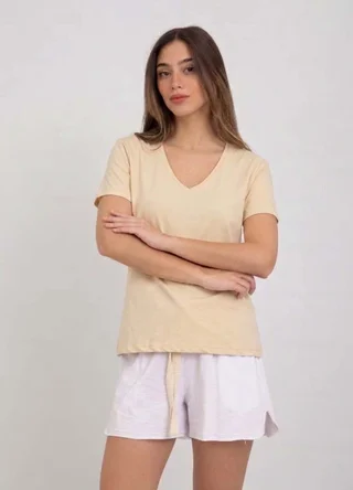 Remera escote V lisa  - Vista 2