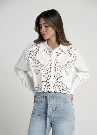 Camisa calada cropped - Vista 2