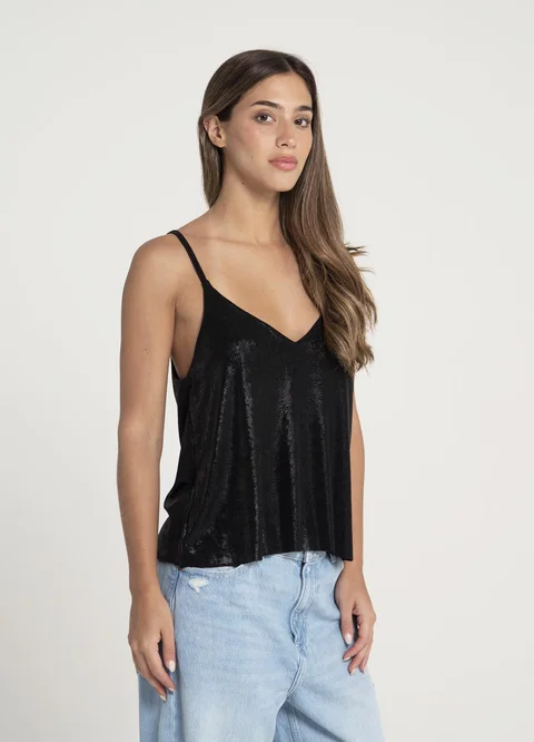 Musculosa bretel fino metalizada 