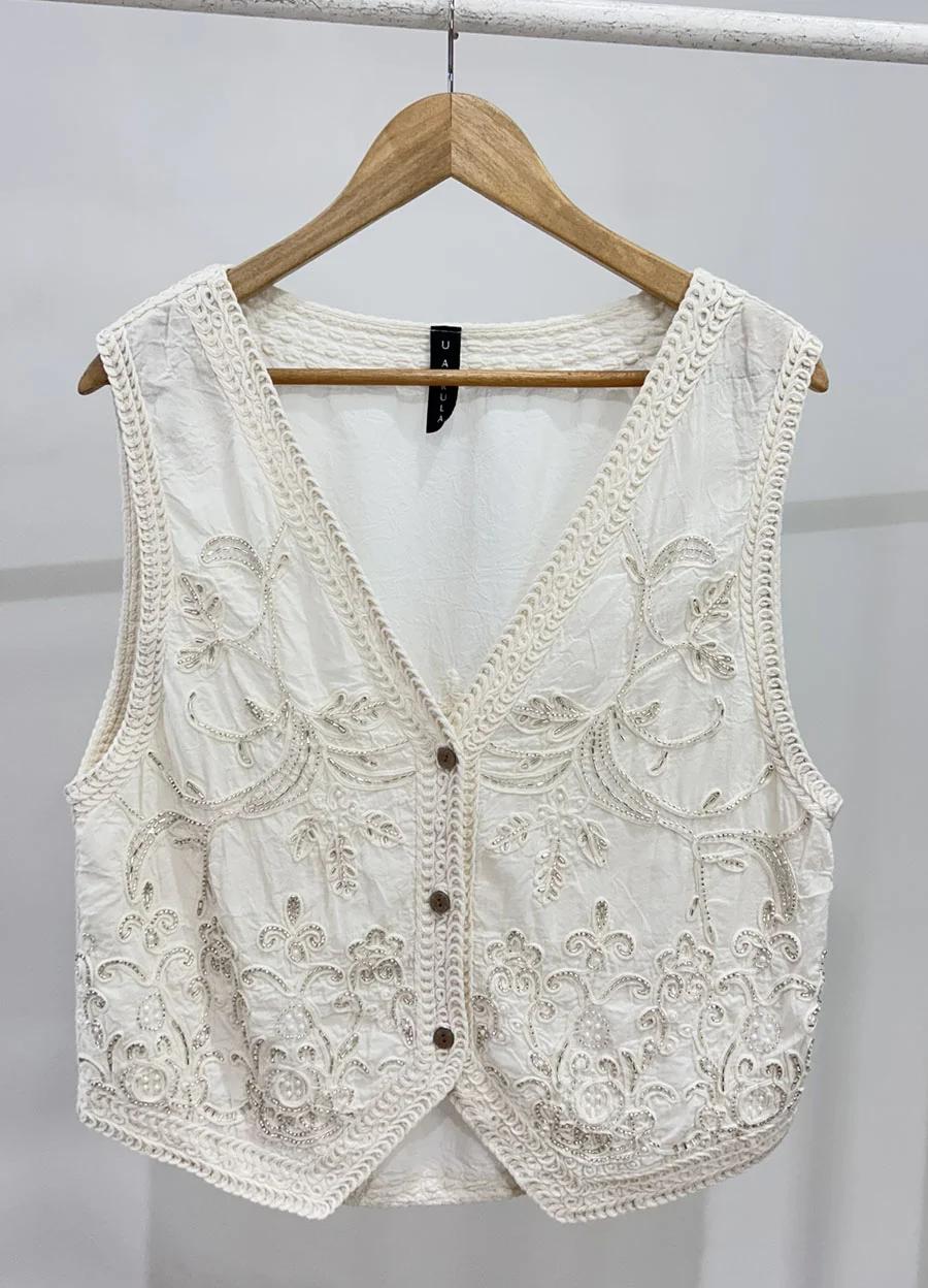 Chaleco bordado offwhite
