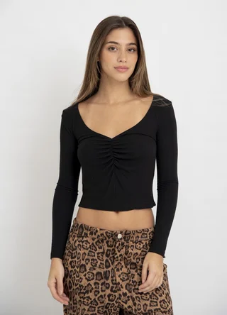Remera m/larga morley con frunce  - Vista 1