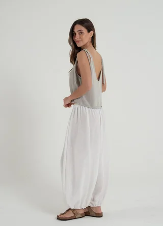 Pantalon balloon lino rustico  - Vista 3