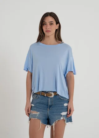 Remera con dobladillo viscosa  - Vista 2