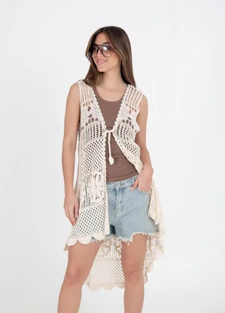 Chaleco irregular crochet  - Vista 3