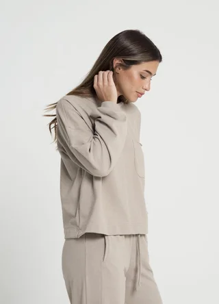 Buzo tejido rustico con bolsillo  - Vista 3