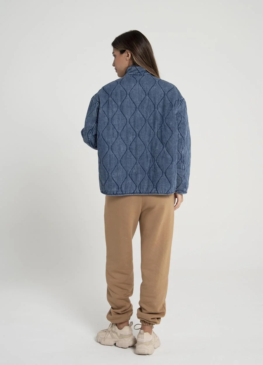 Campera denim matelasse