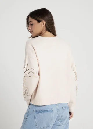 Sweater full bordado lentejuelas  - Vista 4