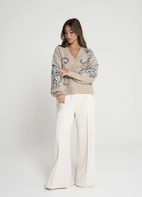Cardigan leopardos 