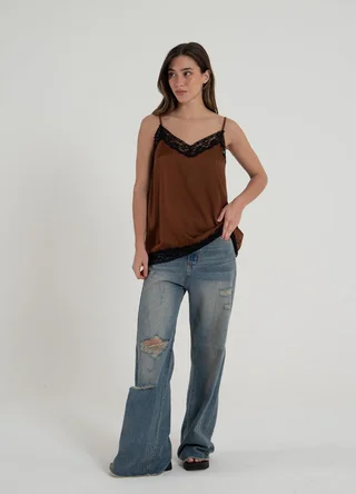 Musculosa lencera doble puntilla - Vista 1