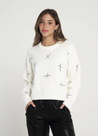 Sweater hojas con lentejuelas  - Vista 1