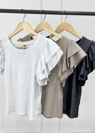 Remera morley lurex con volado en manga  - Vista 5