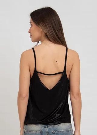 Musculosa bretel fino metalizada tira en espalda - Vista 2