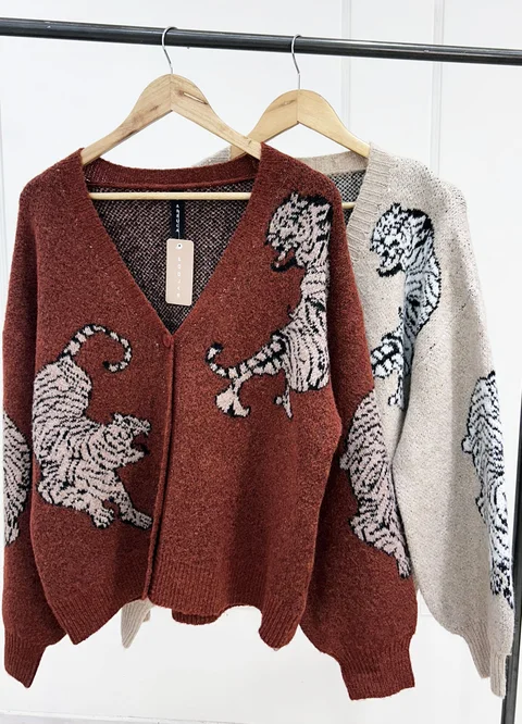 Cardigan leopardos 