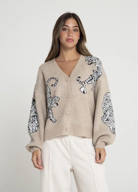 Cardigan leopardos 